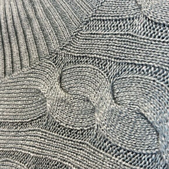 NWT J.JILL Sweater Women's XL Petite Storm Cloud Green Cable Knit Mock Neck $99 - Picture 10 of 16